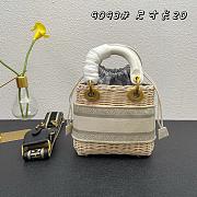 Dior Lady Raffia Small Gray 20cm - 4