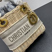 Dior Lady Raffia Small Gray 20cm - 3
