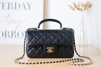 Chanel Handle Mini Flap Bag BLack 20cm