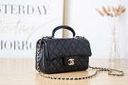 Chanel Handle Mini Flap Bag BLack 20cm - 5