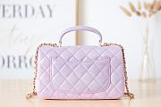 Chanel Handle Mini Flap Bag Purple 20cm - 6