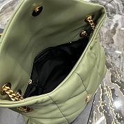 YSL Loulou Puffer Leather Shoulder Bag Green 29cm - 2