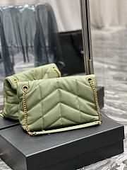 YSL Loulou Puffer Leather Shoulder Bag Green 29cm - 3