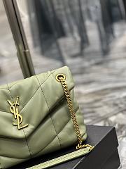 YSL Loulou Puffer Leather Shoulder Bag Green 29cm - 4