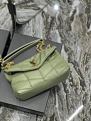 YSL Loulou Puffer Leather Shoulder Bag Green 29cm - 5