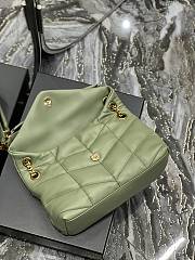 YSL Loulou Puffer Leather Shoulder Bag Green 29cm - 6
