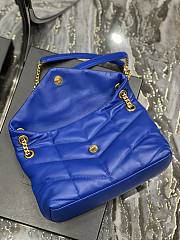 YSL Loulou Puffer Leather Shoulder Bag Blue 29cm - 2