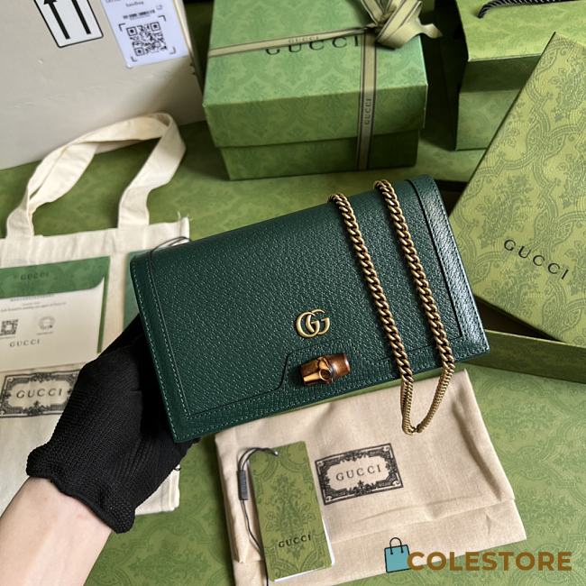 Gucci Diana Mini Bag With Bamboo Green 19cm - 1