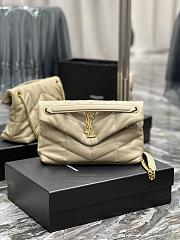 YSL Loulou Puffer Leather Shoulder Bag Apricot 29cm - 1