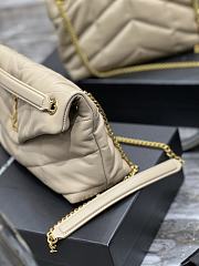 YSL Loulou Puffer Leather Shoulder Bag Apricot 29cm - 3