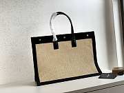 YSL Shopping Bag Black In Raffia - 5
