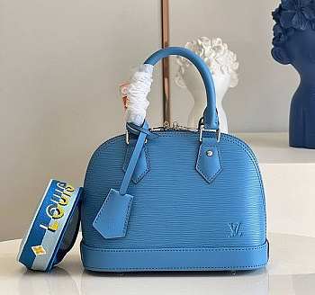 Louis Vuitton Alma BB Ebene Canvas Handbags Blue 23.5cm