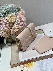 Dior Caro Wallet Chain Gold Color Beige - 6