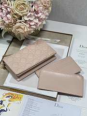 Dior Caro Wallet Chain Gold Color Beige - 4