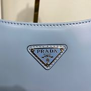 Prada Cleo Brushed Leather Shoulder Bag in Blue - 6