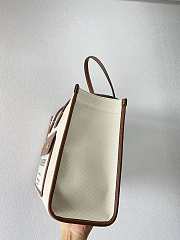 Burberry Small Leather Freya Tote Two-tone Canvas Tan 33cm - 5