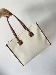 Burberry Small Leather Freya Tote Two-tone Canvas Tan 33cm - 3