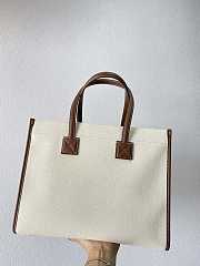 Burberry Small Leather Freya Tote Two-tone Canvas Tan 33cm - 2