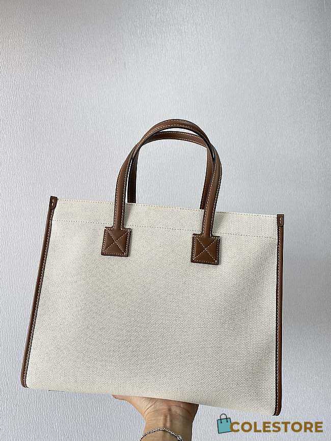 Burberry Mini Two-Tone Canvas Freya Tote Bag Natural/Tan in Canvas with  Gold-tone - US