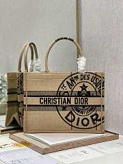 Dior Medium Book Tote Beige Jute Canvas 36cm - 1