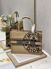 Dior Medium Book Tote Beige Jute Canvas 36cm - 3