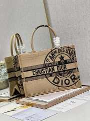 Dior Medium Book Tote Beige Jute Canvas 36cm - 2