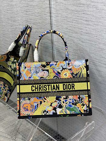 Dior Medium Book Tote Black Multicolor 36cm