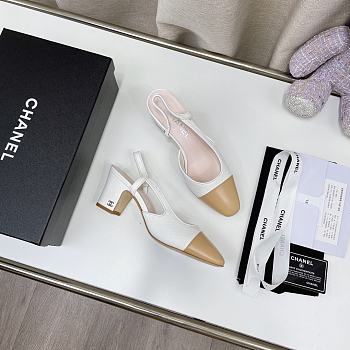 Chanel Slingback White Heels
