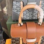 Goyard Brown Coated Canvas Leather Top handle 21cm - 3