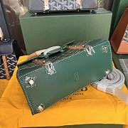 Goyard Green Coated Canvas Leather Top handle 21cm - 5