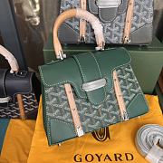 Goyard Green Coated Canvas Leather Top handle 21cm - 4