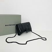 Balenciaga Hourglass XS Black Crocodile Embossed 19cm - 6