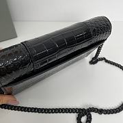 Balenciaga Hourglass XS Black Crocodile Embossed 19cm - 5