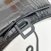 Balenciaga Hourglass XS Black Crocodile Embossed 19cm - 4