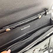 Balenciaga Hourglass XS Black Crocodile Embossed 19cm - 2