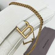 Balenciaga Hourglass XS White Crocodile Embossed 19cm - 3