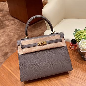 Hermes Kelly 25 Sellier Gris Grey 25cm