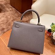 Hermes Kelly 25 Sellier Gris Grey 25cm - 2