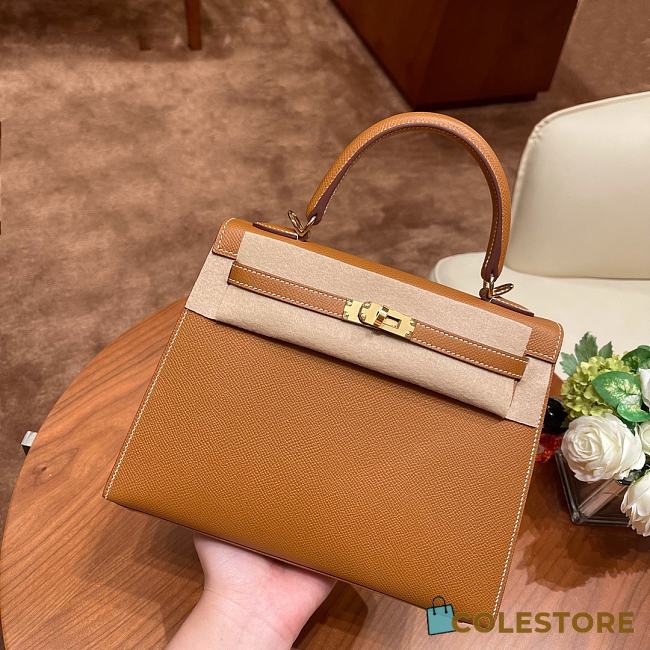 Hermes Kelly 25 Sellier Gris Brown 25cm - 1