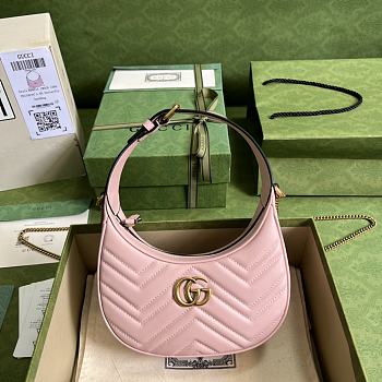 Gucci Marmont Half-moon-shaped Mini Pink Bag 21cm