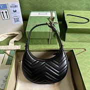 Gucci Marmont Half-moon-shaped Mini Black Bag 21cm - 6