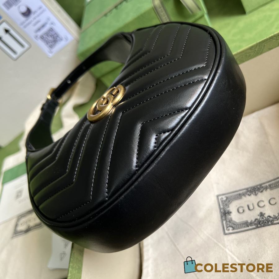Gucci Marmont Half-moon-shaped Mini Black Bag 21cm - Colestore.Ru