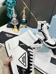 Prada Downtown Perforated Leather High Black White - 3