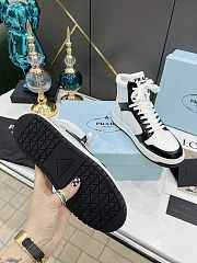 Prada Downtown Perforated Leather High Black White - 6