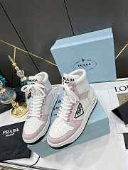 Prada Downtown Perforated Leather High White Pink - 6
