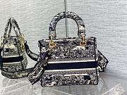 Dior Lady D-LITE Canvas of Jouy Blue Bag 24cm - 2