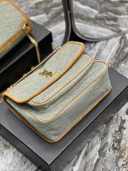 YSL Niki Leather-trimmed Denim Shoulder Bag 28cm - 3