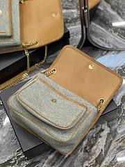 YSL Niki Leather-trimmed Denim Shoulder Bag 28cm - 6