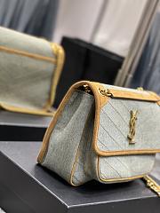 YSL Niki Leather-trimmed Denim Shoulder Bag 28cm - 5