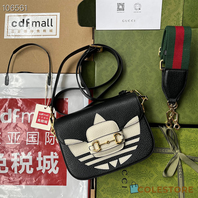 Adidas x Gucci Horsebit Mini Black Bag 20cm - 1